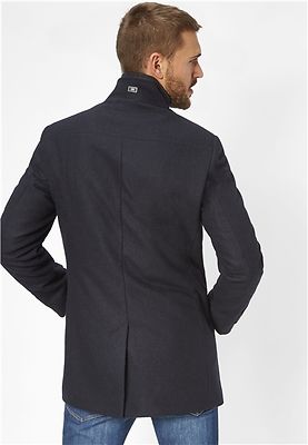 S4 tummansininen nuorekas villakangastakki