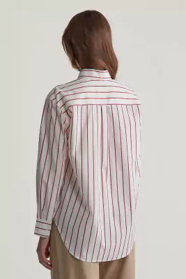 Gant luonnonvalkoinen punaraidallinen paitapusero