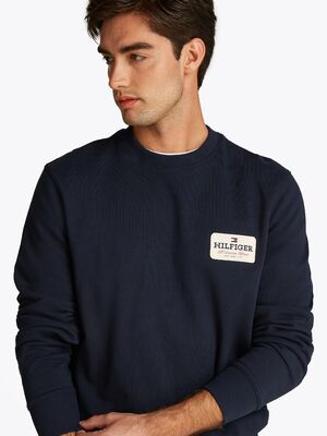 Tommy Hilfiger tummansininen college pusero