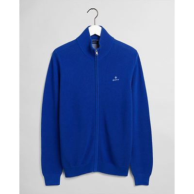 Gantin sähkönsininen vetoketjullinen neuletakki