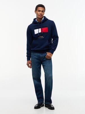 Tommy Hilfiger tummansininen lippulogollinen collegehuppari