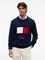 Tommy Hilfiger tummansininen lippulogollinen puuvillaneule