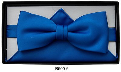 Matex sähkönsininen rusetti ja taskuliina