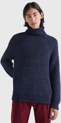 Tommy hilfiger tummansininen paksu neulepusero