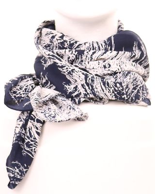 Veniz sinivalkoinen kuviollinen huivi