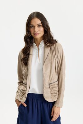 In Front hiekan sävyinen keinonahkajakku