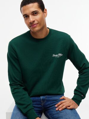 Tommy Hilfiger metsän vihreä o-aukkoinen collegepusero