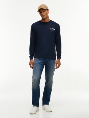 Tommy Hilfiger tummansininen pitkähihainen t-paita