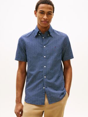 Tommy Hilfiger tummansininen lyhythihainen regular fit paita