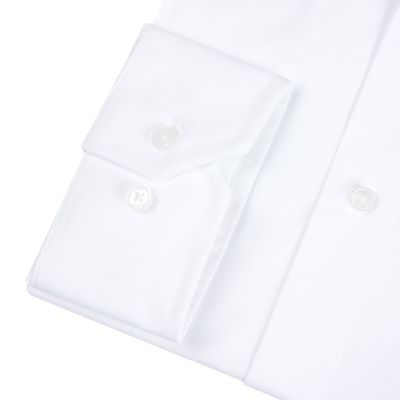 Petrifun pidennetyllä hihalla valkoinen easy care kauluspaita A-malli