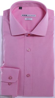 petrifun vaaleanpunainen kauluspaita normal fit mitoituksella