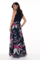 Frank Lyman kuviollinen pitkä juhlamekko tummansinisellä pohjalla