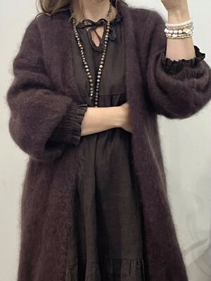 Peura collection milly ruskea mohairneuletakki