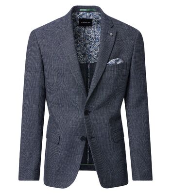 Venti sininen pieniruutuinen jersey  irtotakki