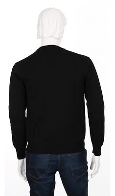 Gantin musta puuvillaneule V-pääntiellä