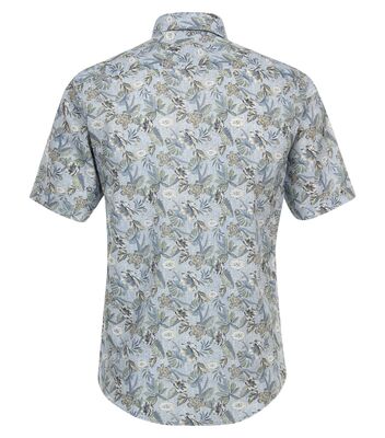 Casamoda sinikuviollinen casual fit pellavasekoitepaita