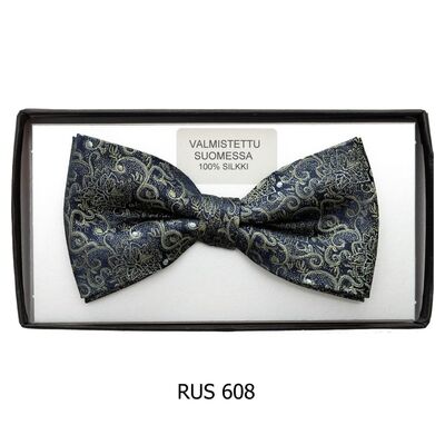 Matex sininen köynnöskuosillinen silkkirusetti