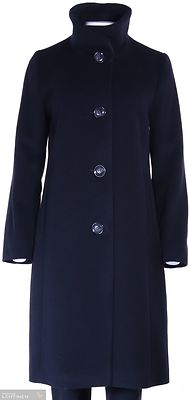 Flare musta suoralinjainen klassinen villakangastakki