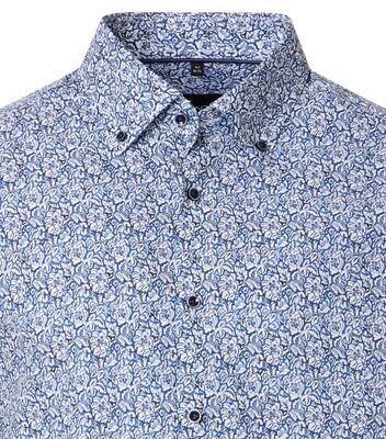 Venti Modern Fit sininen kuviollinen kauluspaita