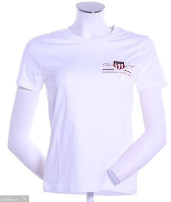 Gant valkoinen t-paita pyöreällä pääntiellä