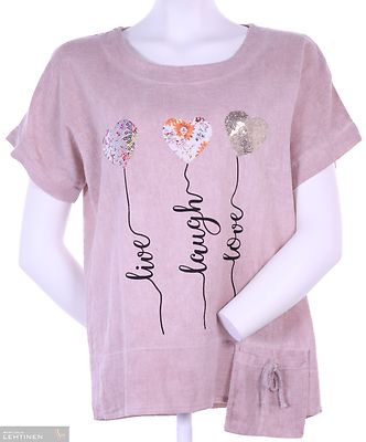 Curve reilumitoitus! vanharoosa pellavasekoite pusero