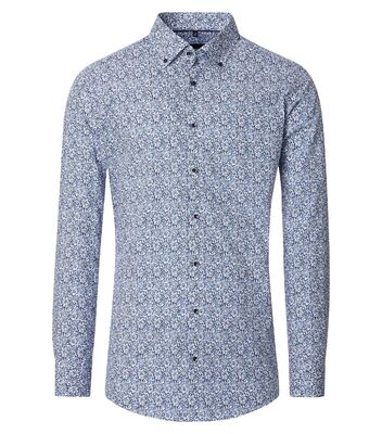 Venti Modern Fit sininen kuviollinen kauluspaita