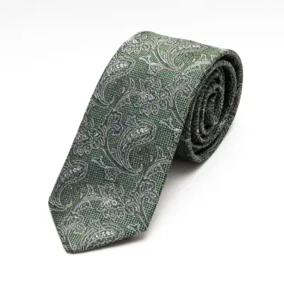 Matex vihreä paisleykuosillinen silkkisolmio