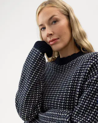 Holebrook Windproof tummansininen unisex villapaita