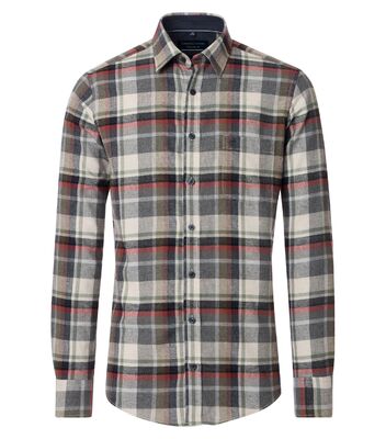 Casamoda vihreäsävyinen casual fit flanellipaita