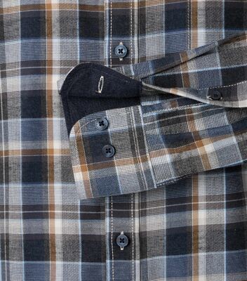 Casamoda ruskeasävyinen comfort fit flanellipaita