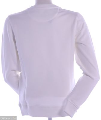 Valkoinen Gantin college pusero rinnassa valkoinen logo sekä teksti