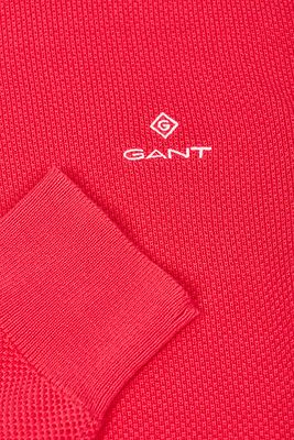 Gant koralli puuvilla neule pusero pyöreällä pääntiellä