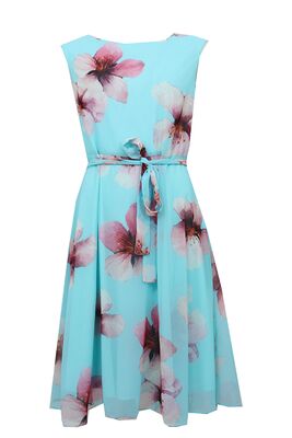 STI hihaton vaalean turkoosin sävyinen juhlamekko kellohelmalla