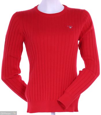 Gant tummanpunainen neulepusero pyöreällä pääntielllä