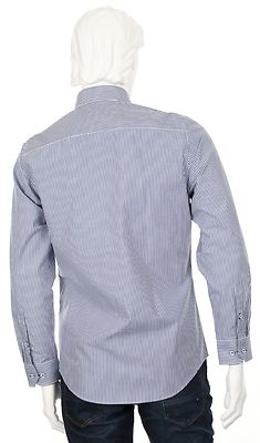 Petrifun sinivalkoraidallinen modern fit kauluspaita