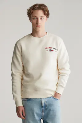 Gant luonnonvalkoinen college pusero