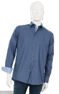 Venti sininen modern fit kauluspaita erikoispitkillä hihoilla