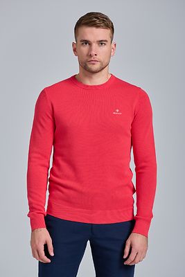 Gant koralli puuvilla neule pusero pyöreällä pääntiellä