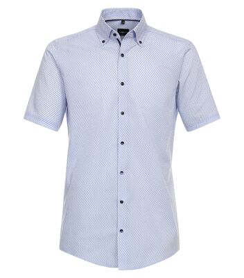 Venti sinikuvioinen lyhythihainen modern fit kauluspaita