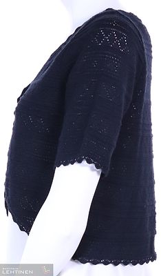 Virkattu lyhythihainen musta pitsibolero Skovhuussilta