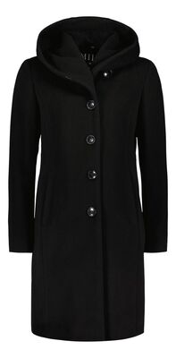 Milo musta hupullinen villakangastakki