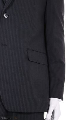 Tummanharmaat Turon raidalliset suorat housut