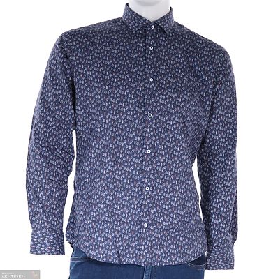 Petrifun sininen kuviollinen pitkähihainen paita normaali mitoitus