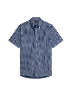 Tommy Hilfiger tummansininen lyhythihainen regular fit paita