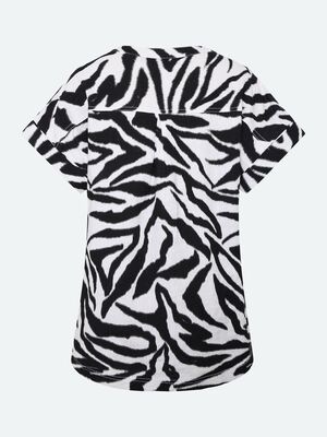 Signature musta valkoinen pellava tunika