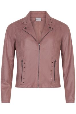 In front roosan sävyinen keinonahka jakku