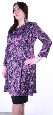 Shenina lilansävyinen hihallinen juhlamekko