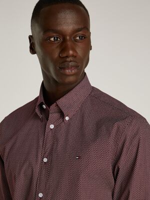 Tommy Hifiger viininpunainen kuviollinen slim fit paita