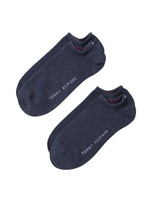 Tommy Hilfigerin siniharmaat varrettomat puuvillasukat 2-kpl/pakkaus
