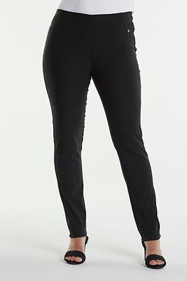 Laurie Vicky slim fit mustat housut korkealla kuminauha vyötäröllä